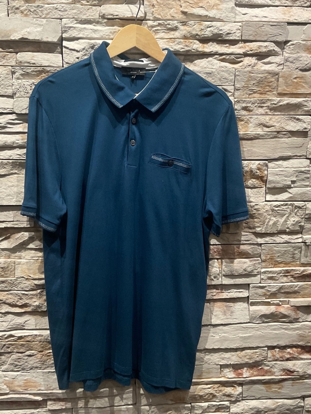 Ted Baker London Men’s  Tortila Polo Shirt, Color Blue, Size 5(XL)